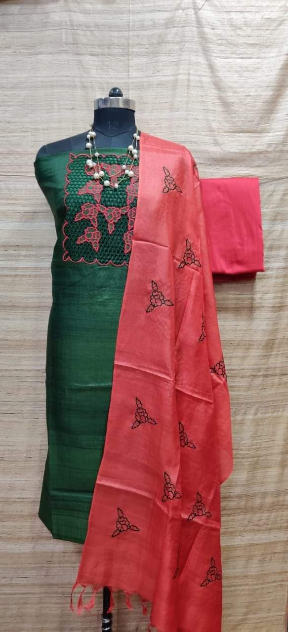 Pure tussar silk dress materials | siri designers