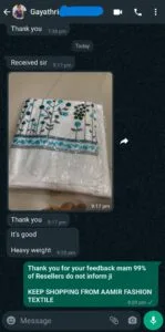 Customer feedback of aamir fashion textile