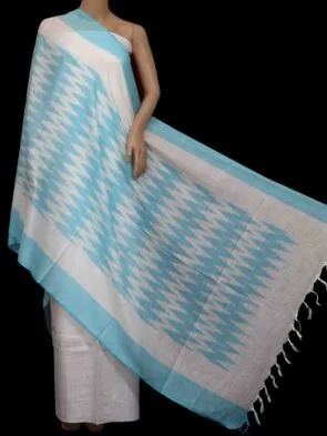 artisanal chic with our handwoven Cotton Ikat Dupattas