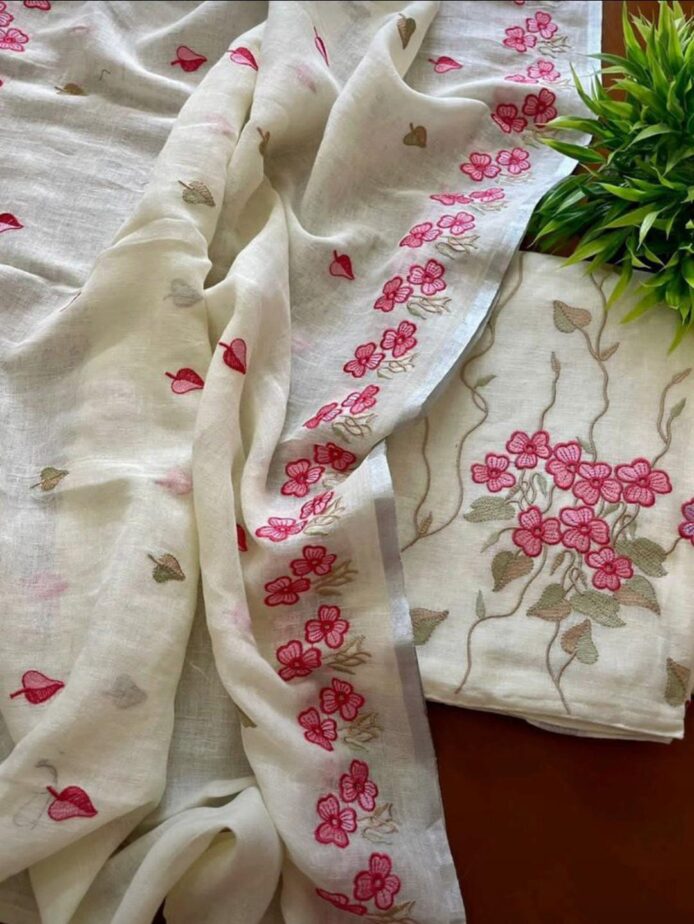 Unstitched Linen Dress Materials, Salwar Suits Online Shopping