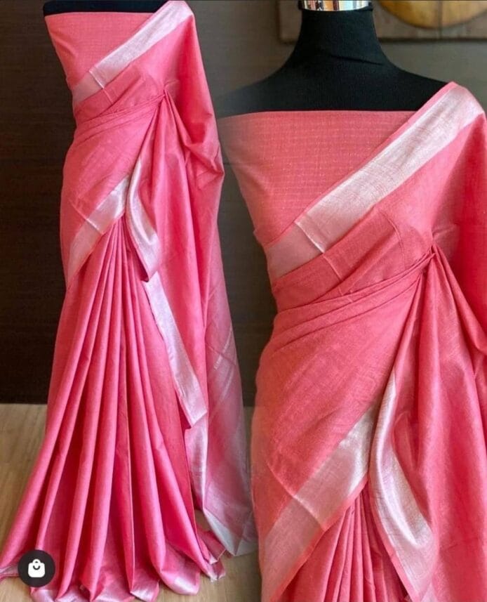 Pure Linen Sarees for Women with Blouse Piece