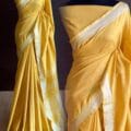 Pure Linen Sarees for Women with Blouse Piece