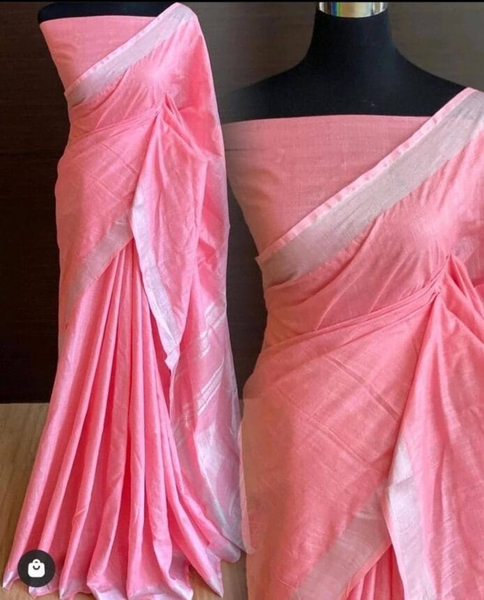 Pure Linen Sarees for Women with Blouse Piece