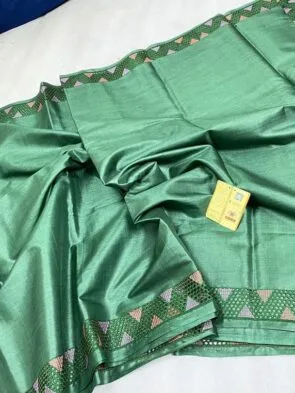 Handloom Tussar Silk Saree with Hand Cutwork Design