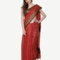 wearing saree of Pure Linen Saree by a Women