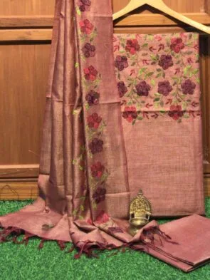 Bhagalpuri Khadi Cotton Dress Material with Embroidery Design