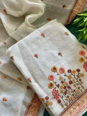 Linen Dress Material - Embroidery Suits