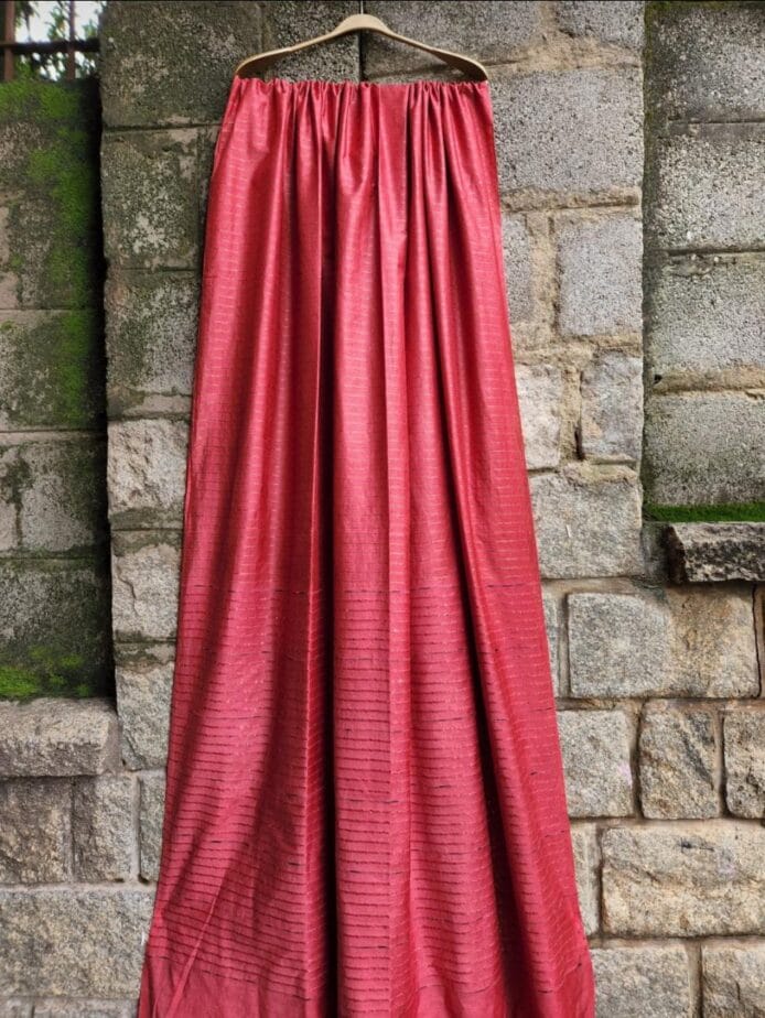 Zari Stripes Semi Silk Saree with Sequence Pallu