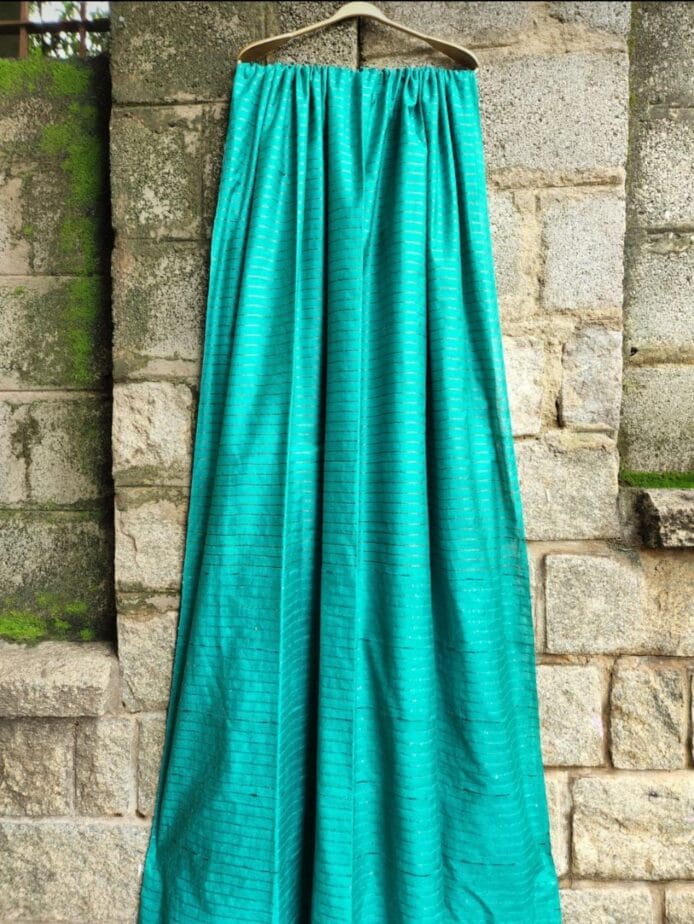 Zari Stripes Semi Silk Saree with Sequence Pallu