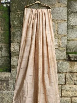 Zari Stripes Semi Silk Saree with Sequence Pallu