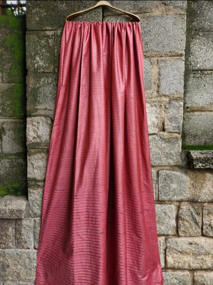 Zari Stripes Semi Silk Saree with Sequence Pallu