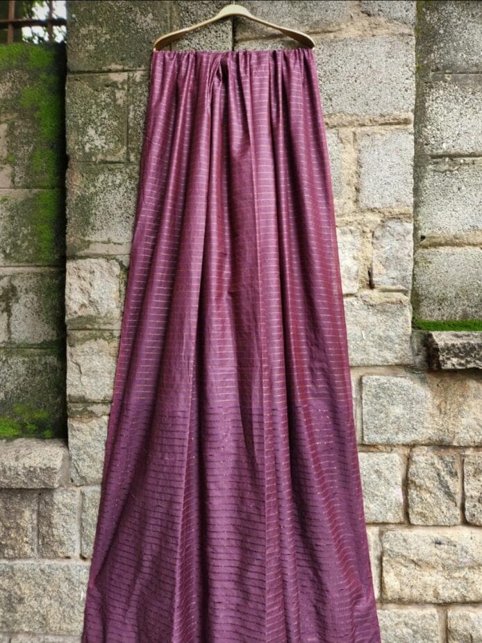 Zari Stripes Semi Silk Saree with Sequence Pallu