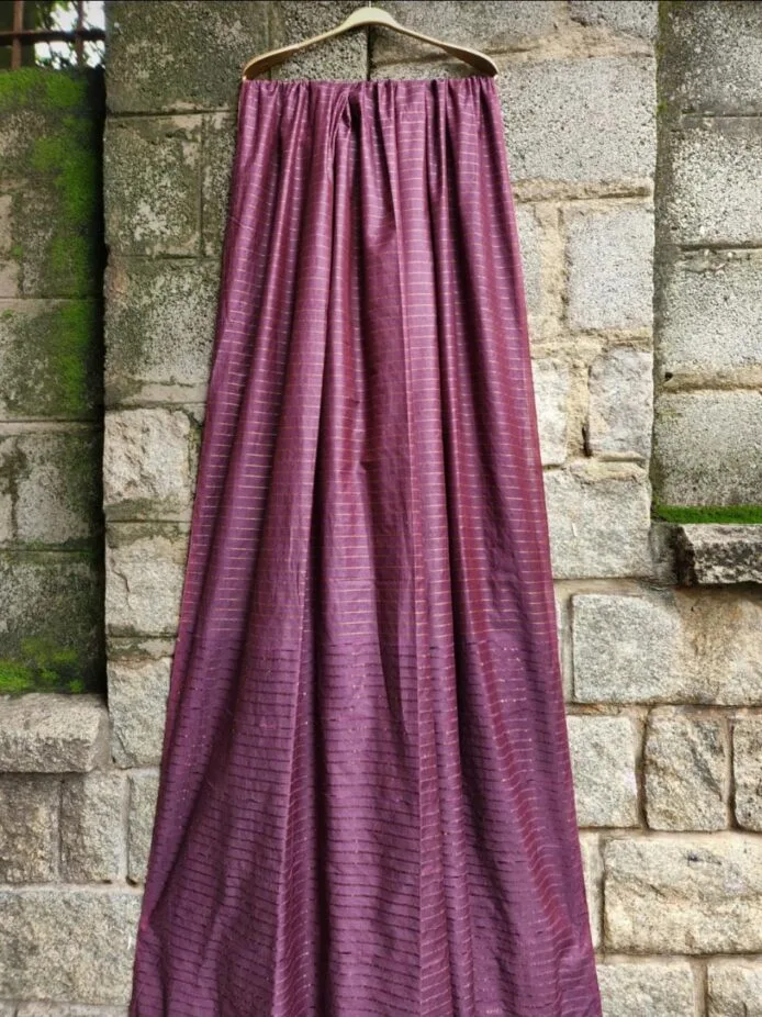 Zari Stripes Semi Silk Saree with Sequence Pallu