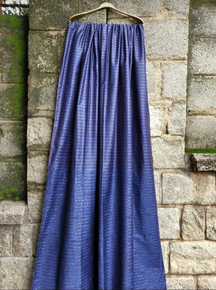 Zari Stripes Semi Silk Saree with Sequence Pallu
