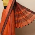 Semi Tussar Silk Sarees with Temple Border Design