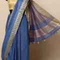 Semi Tussar Silk Sarees with Temple Border Design