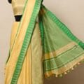 Semi Tussar Silk Sarees with Temple Border Design
