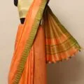 Semi Tussar Silk Sarees with Temple Border Design