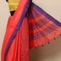 Semi Tussar Silk Sarees with Temple Border Design