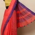 Semi Tussar Silk Sarees with Temple Border Design