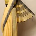 Semi Tussar Silk Sarees with Temple Border Design