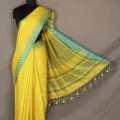 Semi Tussar Silk Sarees with Temple Border Design