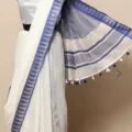 Semi Tussar Silk Sarees with Temple Border Design