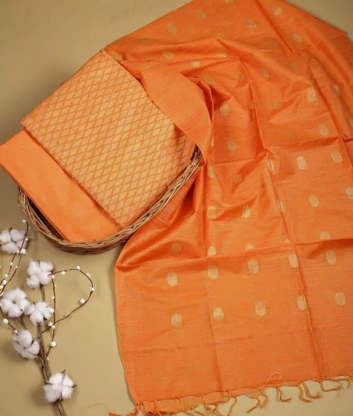 Semi Tussar Silk Churidar Material