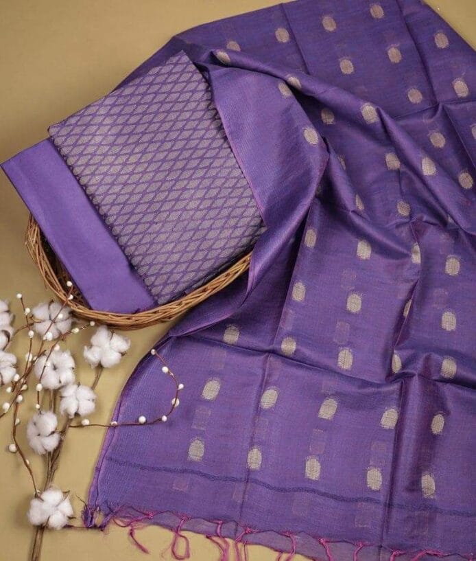 Semi Tussar Silk Churidar Material