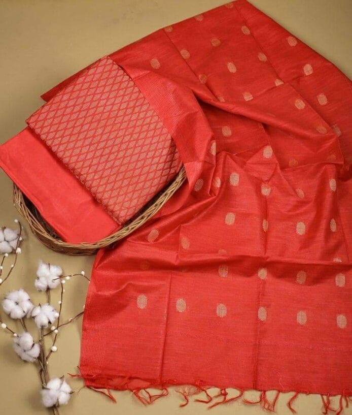 Semi Tussar Silk Churidar Material