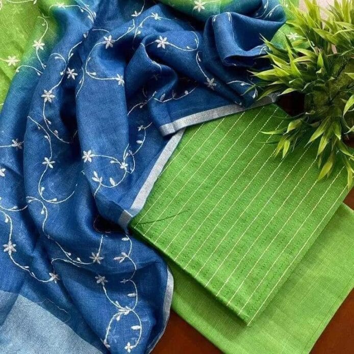 Linen Chikankari Salwar Kameez Material