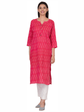 Ikkat Organic Cotton Kurti For Women