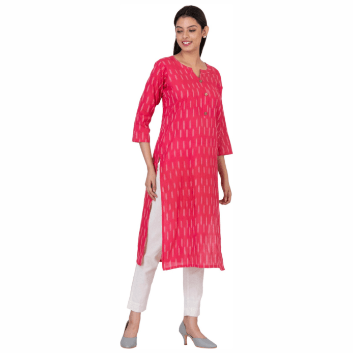 Ikkat Organic Cotton Kurti For Women