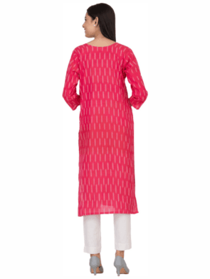 Ikkat Organic Cotton Kurti For Women