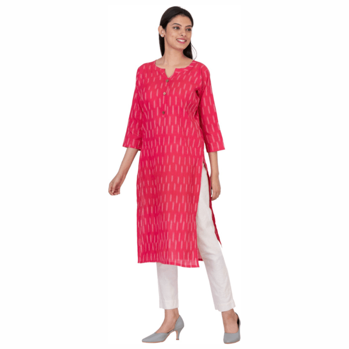 Ikkat Organic Cotton Kurti For Women