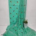 Cotton Salwar Suits with Beautiful Embroidery Designs and Plant Pot on dupatta