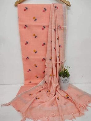 Cotton Salwar Suits with Beautiful Embroidery Designs and Plant Pot on dupatta