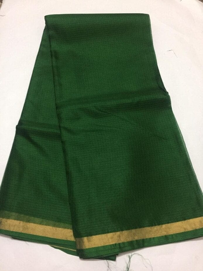 Kota Doria Silk Saree is on the floor