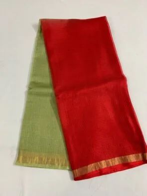 Bhagalpuri Kota Doria Silk Saree is on the floor