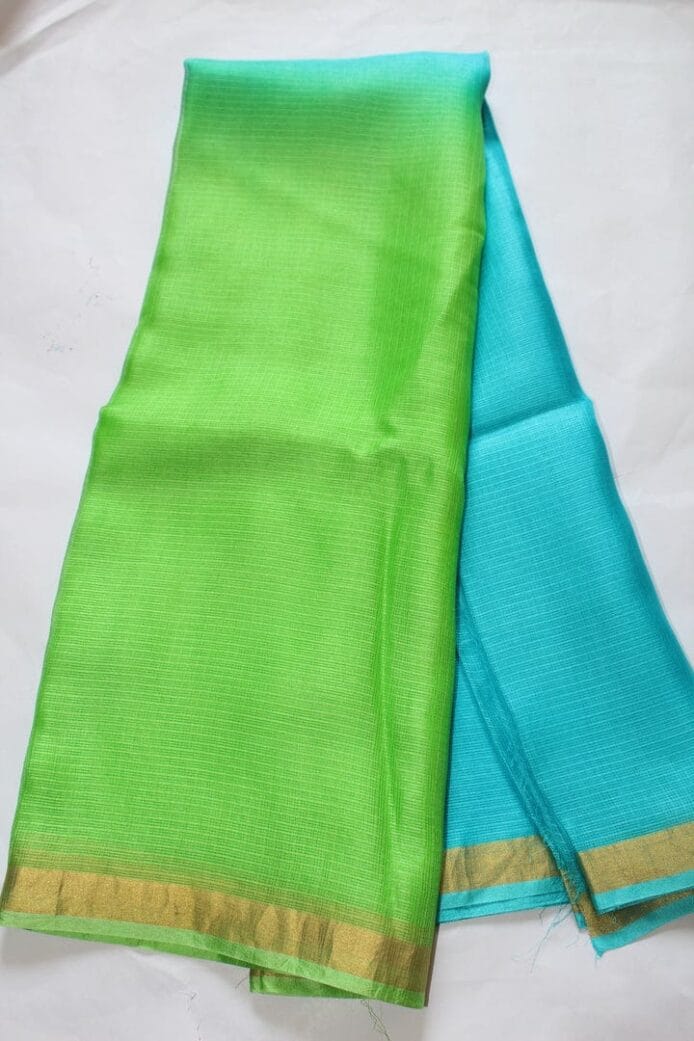 Bhagalpuri Kota Doria Silk Saree is on the floor