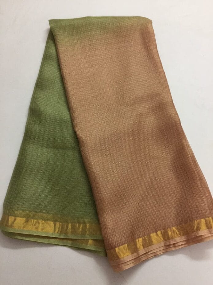 Bhagalpuri Kota Doria Silk Saree is on the floor