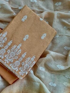 Luxurious Linen Embroidery Suits on the floor