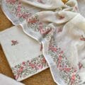 Linen Embroidery on Salwar Suits on the Floor