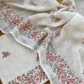 Linen Embroidery on Salwar Suits on the Floor