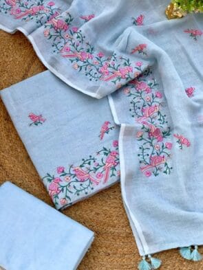 Linen Embroidered Salwar Kameez