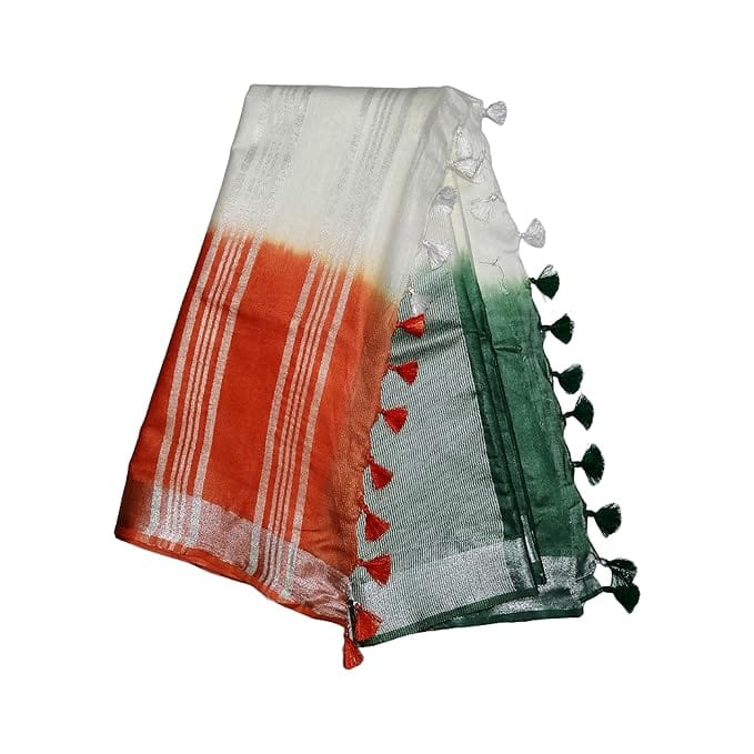 Cotton Linen Tiranga Saree