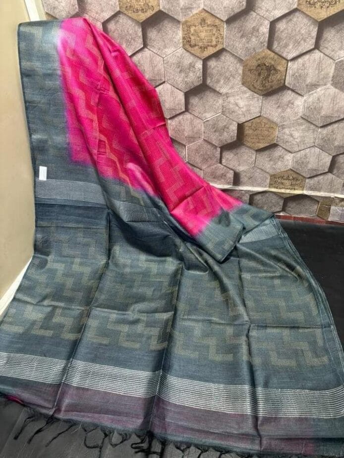 Semi Silk Sarees on the floor