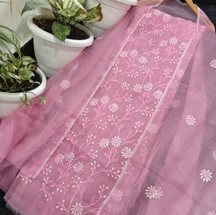 Kota doria silk suits with pot on the floor shooting