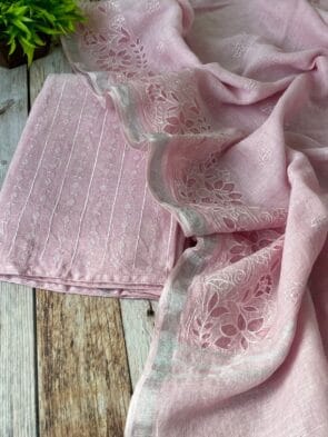 Stunning Linen Cutwork Suit Designs for women