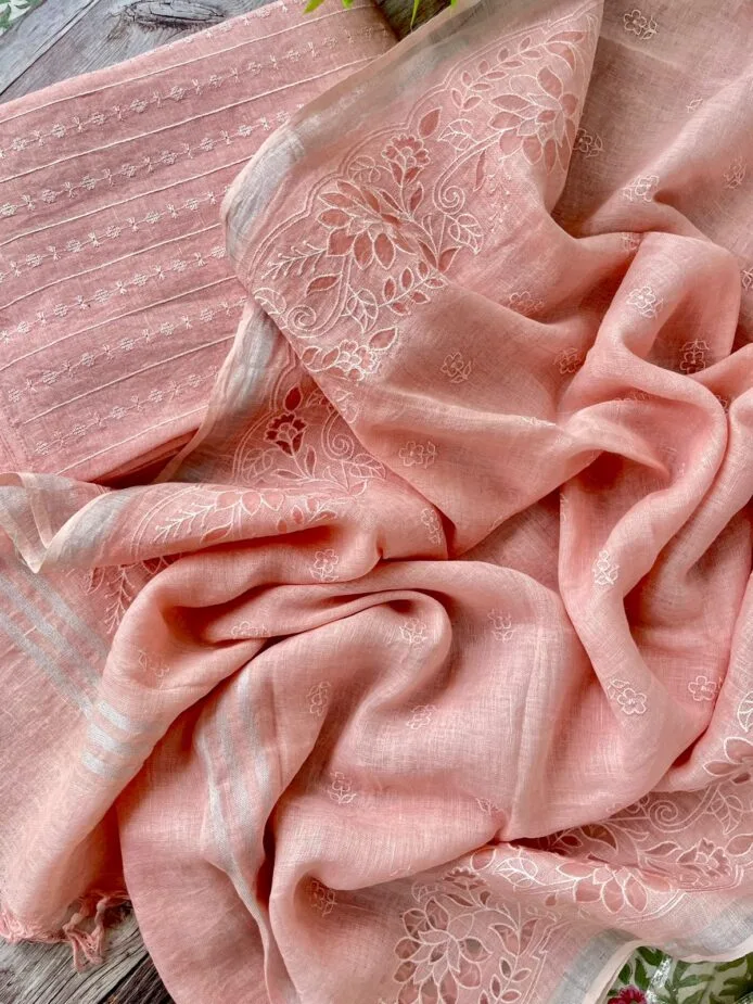 Elegant Linen Cutwork Suits for Women